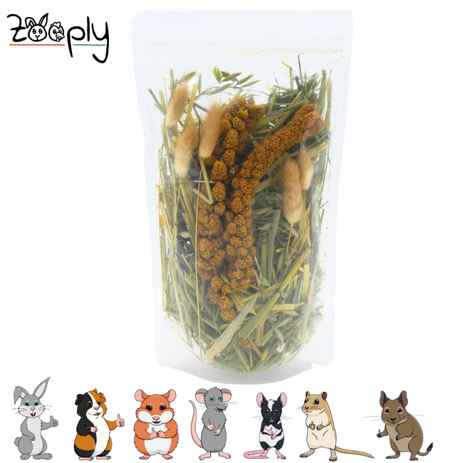 Zooply Hazenveld - Natural Enrichment for Rodents - 85 grams