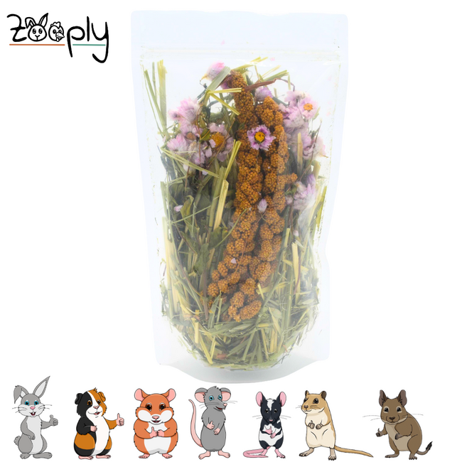 Zooply Bloemenveld – natuurlijke verrijking voor knaagdieren – 85 gram