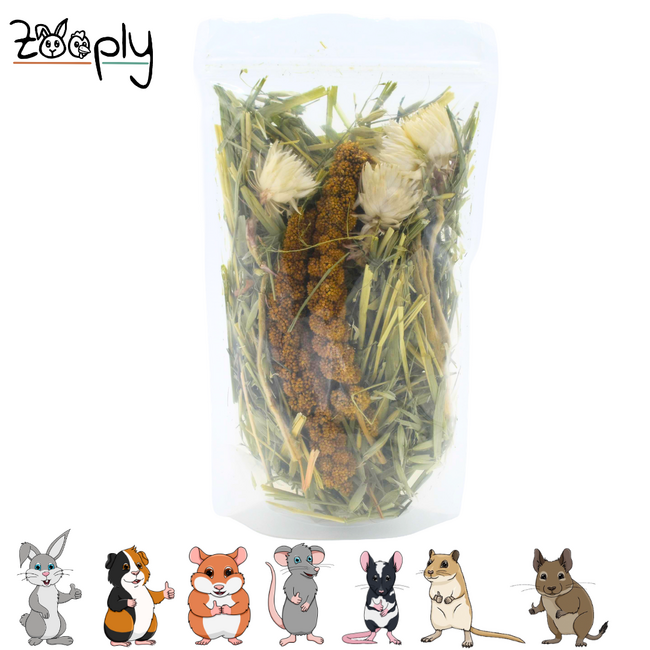 Zooply Weideveld - Natural Enrichment for Rodents - 85 grams