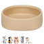 Ceramic food bowl - Handy food bowl for rabbits, guinea pigs and other rodents - Beige - 200 ml - Round
