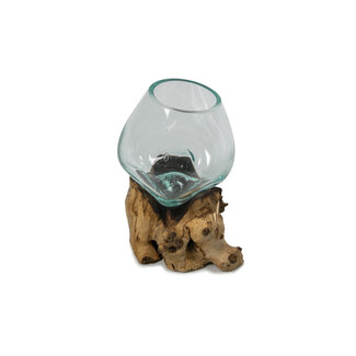 Gigan Garden & Deco Graafbak / zandbad - Glas op Gamal wortel - 12 cm
