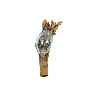 Gigan Garden & Deco Graafbak / zandbad - Glas op Gamal stam - 20 cm