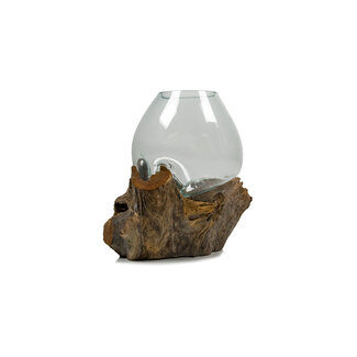 Gigan Garden & Deco Graafbak / zandbad - Glas op Gamal wortel - 20 cm