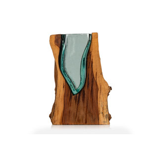 Gigan Garden & Deco Graafbak / zandbad - Glas op Gamal wortel - 25 x 9 x 15 x 25cm