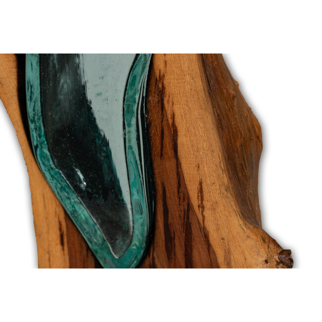 Graafbak / zandbad - Glas op Gamal wortel - 25 x 9 x 15 x 25cm