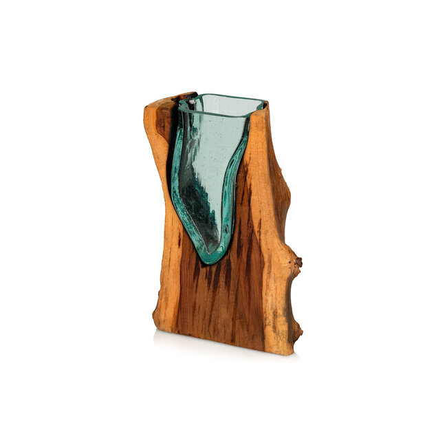 Graafbak / zandbad - Glas op Gamal wortel - 25 x 9 x 15 x 25cm