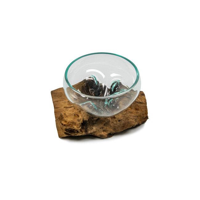 Voerbak / zandbad - Glas op Gamal wortel - 15 cm