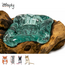 Gigan Garden & Deco Voerbak/Zandbad op Gamal Wortel - Decoratieve glazen bak voor knaagdieren