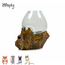 Gigan Garden & Deco Graafbak/Zandbad op Gamal Wortel - Decoratieve glazen graafbak voor knaagdieren - 20 cm
