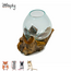 Gigan Garden & Deco Graafbak/Zandbad op Gamal Wortel - Decoratieve glazen graafbak voor knaagdieren - 20 cm