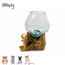 Gigan Garden & Deco Graafbak/Zandbad op Gamal Wortel - Decoratieve glazen graafbak voor knaagdieren - 12 cm