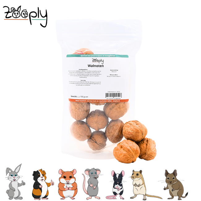 Zooply Walnoten - Gezonde knapperige snack voor knaagdieren - 150 gram