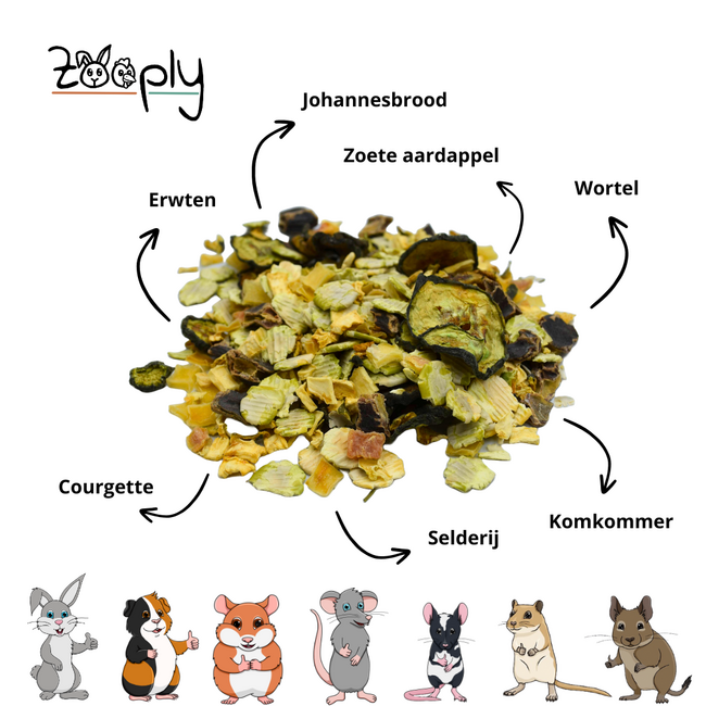 Zooply Erwtenstamppot - Vegetable Snack for Rabbits, Guinea Pigs and Rodents