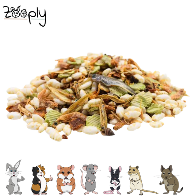 Zooply Fish and Chips Snack Mix for Rats and Other Rodents - Savoury Snack - 250 grams