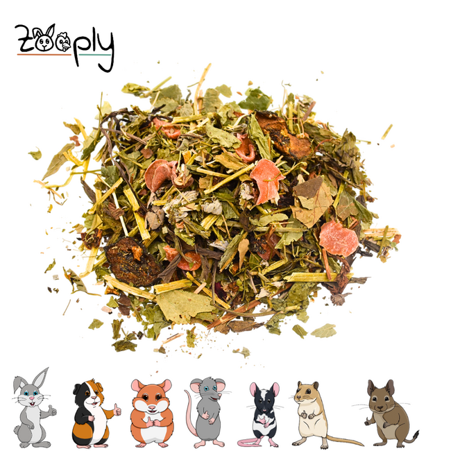 Zooply Groente & Kruidenmix - Tasty and Healthy Addition for Rabbits, Guinea Pigs and Rodents - 500 grams