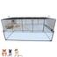 Rodent enclosure with glass bottom tray - 80 x 50 x 40 cm - for hamsters, gerbils and mice - Black