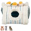 Plush triangle house Striped - Soft triangular rodent house with cushion - 20 × 16 × 13.5 cm