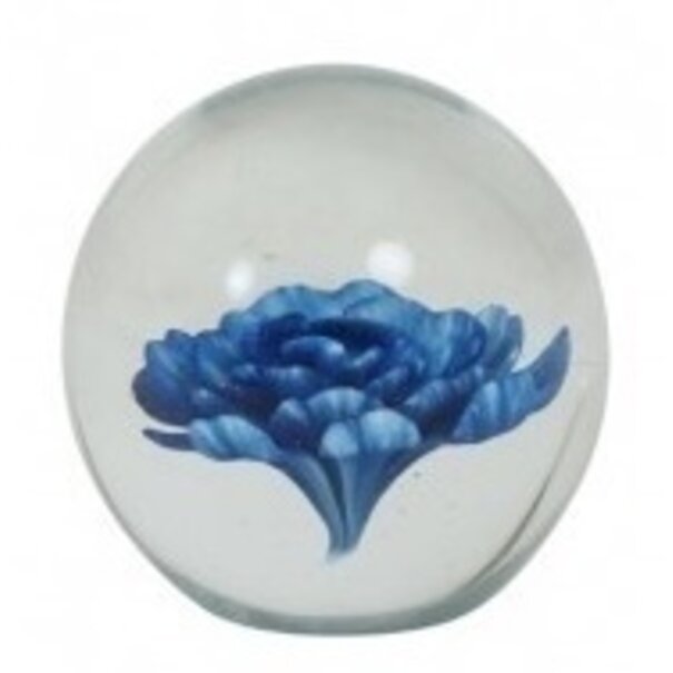 Light en Living Ornament Ø8,5x8,5 cm FLOWER glas blauw