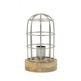 Tafellamp Ø14,5x25 cm Carandira nikkel-hout