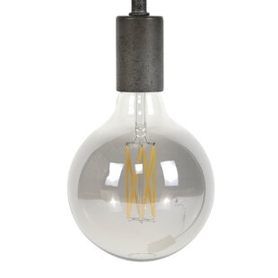Lichtbron LED filament bol Ø12 5 - E27 6W 2100K 450lm dimbaar / Smoke grey glas