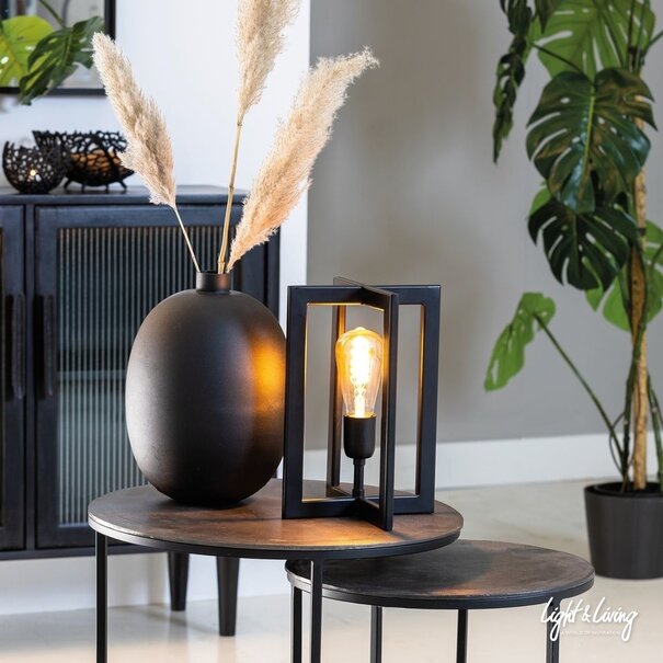 Light en Living Tafellamp 21x21x30 cm MACE mat zwart