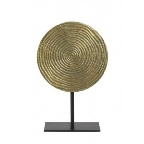 Light en Living Ornament op voet Ø25x38 cm RAWAS ruw a brons cirkel-m zwart