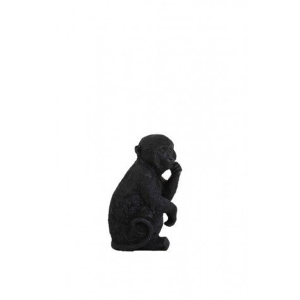 Light en Living Ornament Aap Zwart S - Stijlvol Dierenbeeldje
