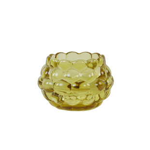Theelicht Ø12,5x8,5 cm HAVANA glas  okergeel