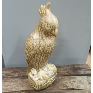 Ornament Vogel Papegaai Glanzend Olijfgroen