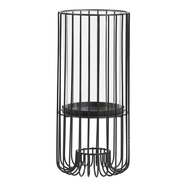 Light en Living Windlicht BRISLA mat zwart - 2 maten