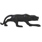 Ornament 21x3,5x6,5 cm LEOPARD mat zwart