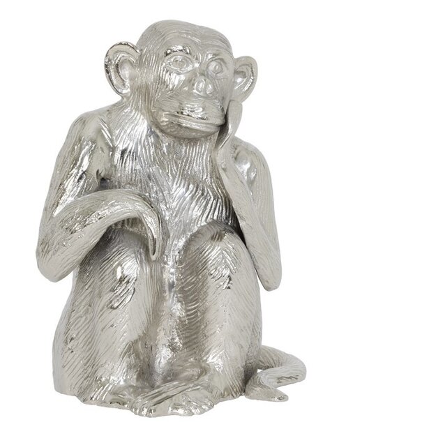 Light en Living Ornament Aap Nikkel - Stijlvol Dierenbeeldje van Light & Living
