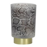 Tafellamp LED SNAKE Glas Wit – Zwart klein