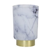Tafellamp LED Marmer Glas Wit – grijs klein
