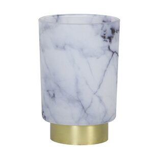 Tafellamp LED Marmer Glas Wit – grijs klein