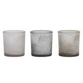 Windlicht set van 3 SYLVER Glas Grijs, bruin en beige
