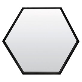 Spiegel zeshoek STELVIO mat zwart in 2 maten