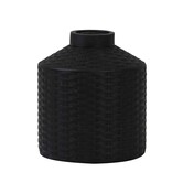 Vaas deco Ø20x22,5 cm WICK mat zwart
