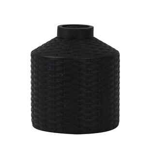 Vaas deco Ø20x22,5 cm WICK mat zwart
