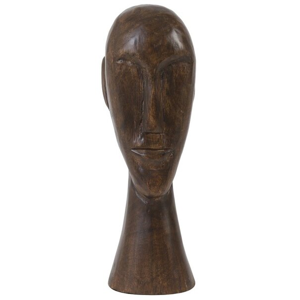 Light en Living Ornament 12x11x38 cm HEAD hout bruin