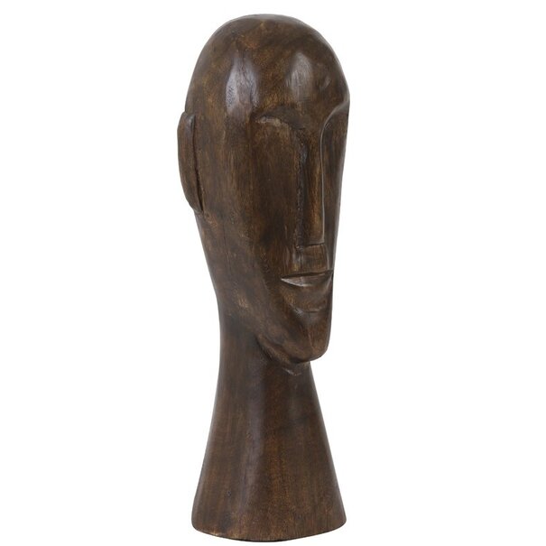 Light en Living Ornament 12x11x38 cm HEAD hout bruin
