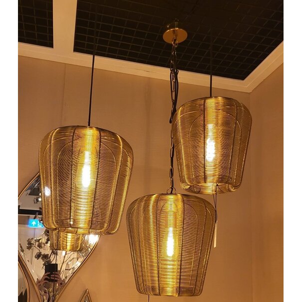 Light en Living Hanglamp Adeta zwart of goud - meerdere afmetingen
