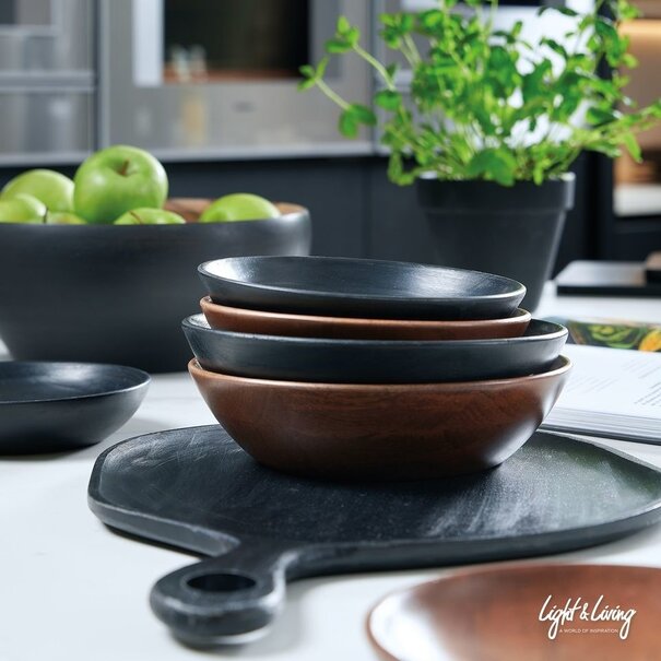 Light en Living Snijplank 34x23,5x1,5 cm KUMASI hout zwart