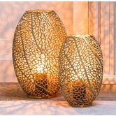 Windlicht SINULA antiek goud - 2 maten