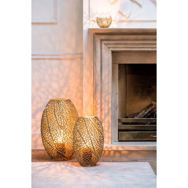 Light en Living Windlicht SINULA antiek goud - 2 maten