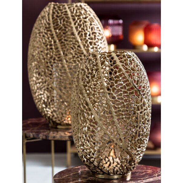 Light en Living Windlicht SINULA antiek goud - 2 maten