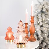 Tafellamp LED Ø12x18 cm TREE glas mat  steenrood