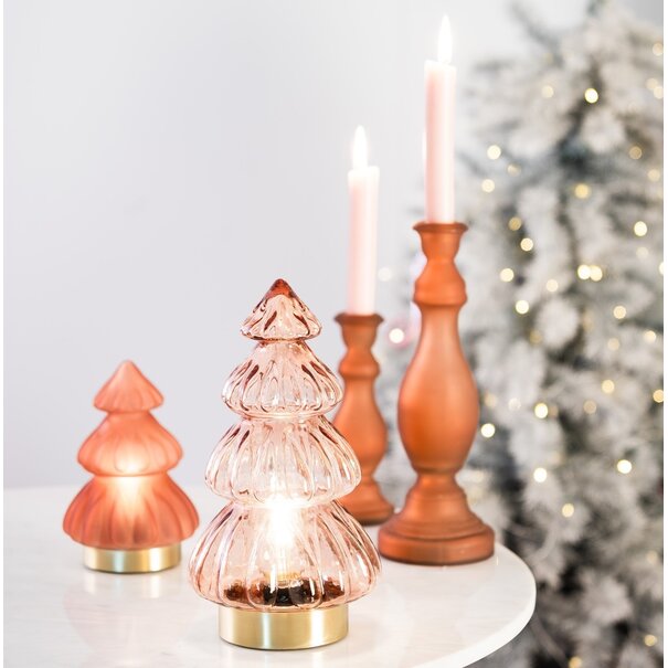 Light en Living Tafellamp LED Ø12x18 cm TREE glas mat  steenrood