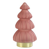 Tafellamp LED Ø15x28 cm TREE glas mat koraal rood