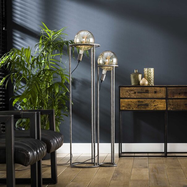WoonStijl Vloerlamp 2L Match Set van 2 - Oud Zilver